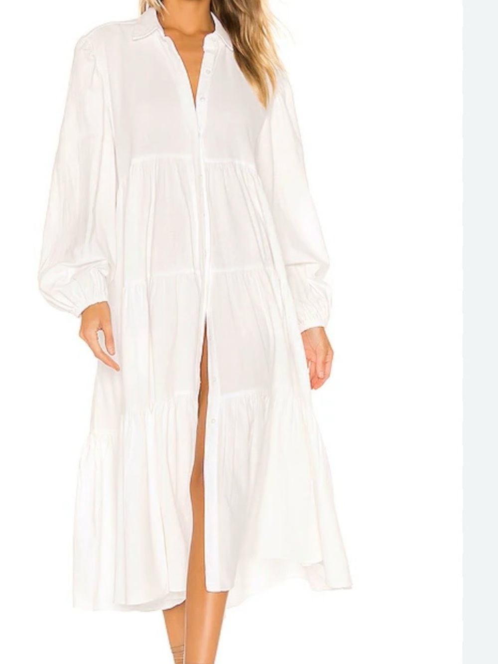 Free People White Light Heart Shirt Dress size M